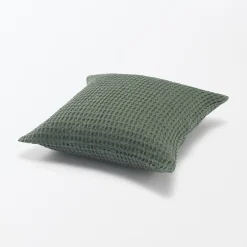Best Muji Housse de coussin gaufrée en coton biologique lavé