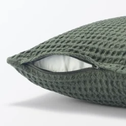 Best Muji Housse de coussin gaufrée en coton biologique lavé