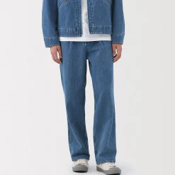 Online Muji Jean coupe droite en denim mélangé kapok pour homme