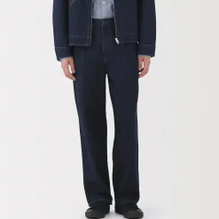 Online Muji Jean coupe droite en denim mélangé kapok pour homme