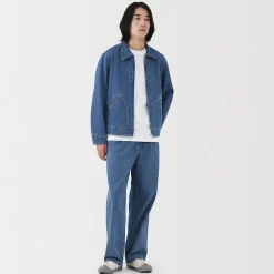 Online Muji Jean coupe droite en denim mélangé kapok pour homme