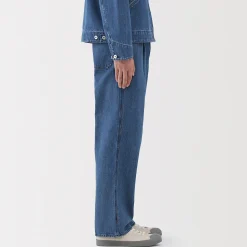 Online Muji Jean coupe droite en denim mélangé kapok pour homme