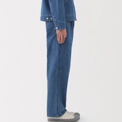 Online Muji Jean coupe droite en denim mélangé kapok pour homme