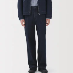 Online Muji Jean coupe droite en denim mélangé kapok pour homme