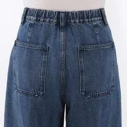 Clearance Muji Jean denim coupe large en kapok mélangé pour femme