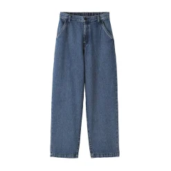 Clearance Muji Jean denim coupe large en kapok mélangé pour femme