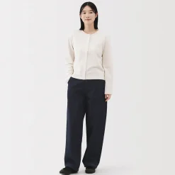 Clearance Muji Jean denim coupe large en kapok mélangé pour femme