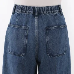Clearance Muji Jean denim coupe large en kapok mélangé pour femme