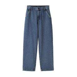 Clearance Muji Jean denim coupe large en kapok mélangé pour femme
