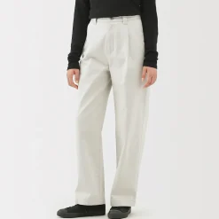 Outlet Muji Jean en coton recyclé pour femme Blanc Cassé