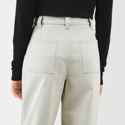 Outlet Muji Jean en coton recyclé pour femme Blanc Cassé