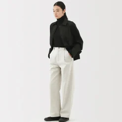 Outlet Muji Jean en coton recyclé pour femme Blanc Cassé
