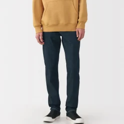 Clearance Muji Jean slim en denim extensible pour homme ‐ Indigo