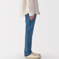 Clearance Muji Jean slim en denim extensible pour homme ‐ Indigo