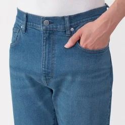 Clearance Muji Jean slim en denim extensible pour homme ‐ Indigo