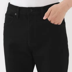 Outlet Muji Jean slim en denim extensible pour homme ‐ Noir