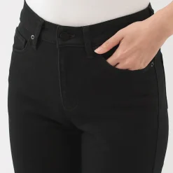 Discount Muji Jean slim en denim stretch pour femme ‐ Noir