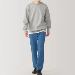 Hot Muji Jeans à Jambe Droite en Mélange de Kapok pour homme