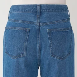 Hot Muji Jeans à Jambe Droite en Mélange de Kapok pour homme