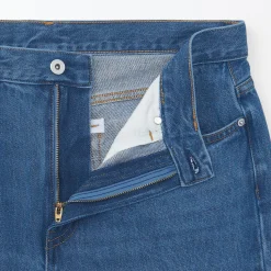 Hot Muji Jeans à Jambe Droite en Mélange de Kapok pour homme