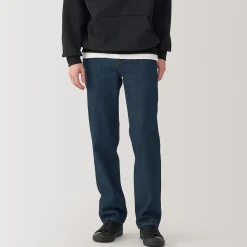 Hot Muji Jeans à Jambe Droite en Mélange de Kapok pour homme