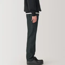 Sale Muji Jeans à Jambe Droite en Mélange de Kapok pour Homme ‐ Noir