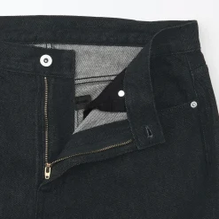 Sale Muji Jeans à Jambe Droite en Mélange de Kapok pour Homme ‐ Noir