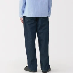 Best Muji Jeans large en washi et denim pour homme Bleu Marine Foncé