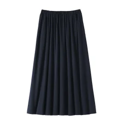 Sale Muji Jupe midaxi froncée en jersey de mélange de Lyocell pour femme