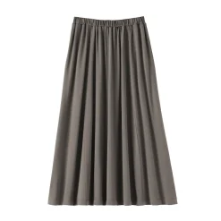 Sale Muji Jupe midaxi froncée en jersey de mélange de Lyocell pour femme