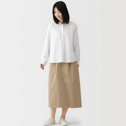 Sale Muji Jupe midi à la coupe confortable en coton délavé pour femme