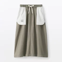 Sale Muji Jupe midi à la coupe confortable en coton délavé pour femme