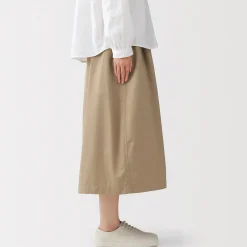 Sale Muji Jupe midi à la coupe confortable en coton délavé pour femme