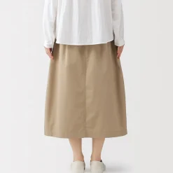 Sale Muji Jupe midi à la coupe confortable en coton délavé pour femme