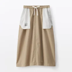 Sale Muji Jupe midi à la coupe confortable en coton délavé pour femme