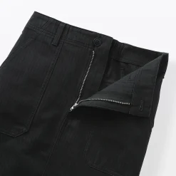 Sale Muji Jupe midi coupe droite avec motif de chevrons et en coton pour femme