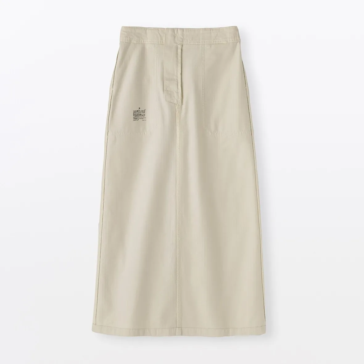 Sale Muji Jupe midi coupe droite avec motif de chevrons et en coton pour femme