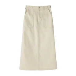 Sale Muji Jupe midi coupe droite avec motif de chevrons et en coton pour femme