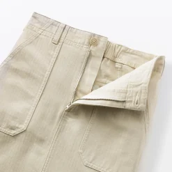 Sale Muji Jupe midi coupe droite avec motif de chevrons et en coton pour femme