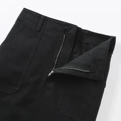 Sale Muji Jupe midi coupe droite avec motif de chevrons et en coton pour femme