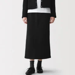 Muji Jupe midi en sweat léger et coton mélangé pour femme