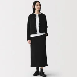 Muji Jupe midi en sweat léger et coton mélangé pour femme