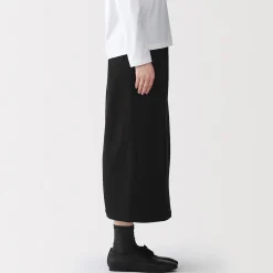 Muji Jupe midi en sweat léger et coton mélangé pour femme