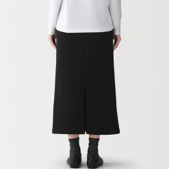 Muji Jupe midi en sweat léger et coton mélangé pour femme