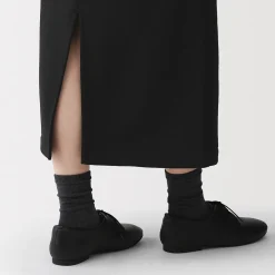 Muji Jupe midi en sweat léger et coton mélangé pour femme