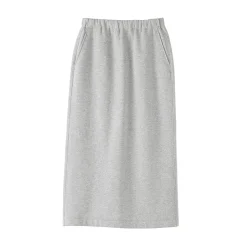 Muji Jupe midi en sweat léger et coton mélangé pour femme