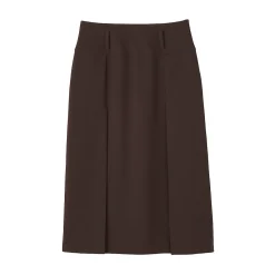 Discount Muji Jupe midi plissée en sergé de polyester pour femme