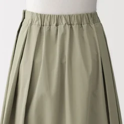 Discount Muji Jupe midi plissée et évasée en sergé de coton mélangé pour femme