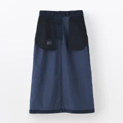 Sale Muji Jupe midi taille haute en velours côtelé extensible pour femme