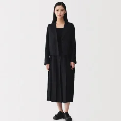 Online Muji Jupe plissée en lin et lyocell pour femme